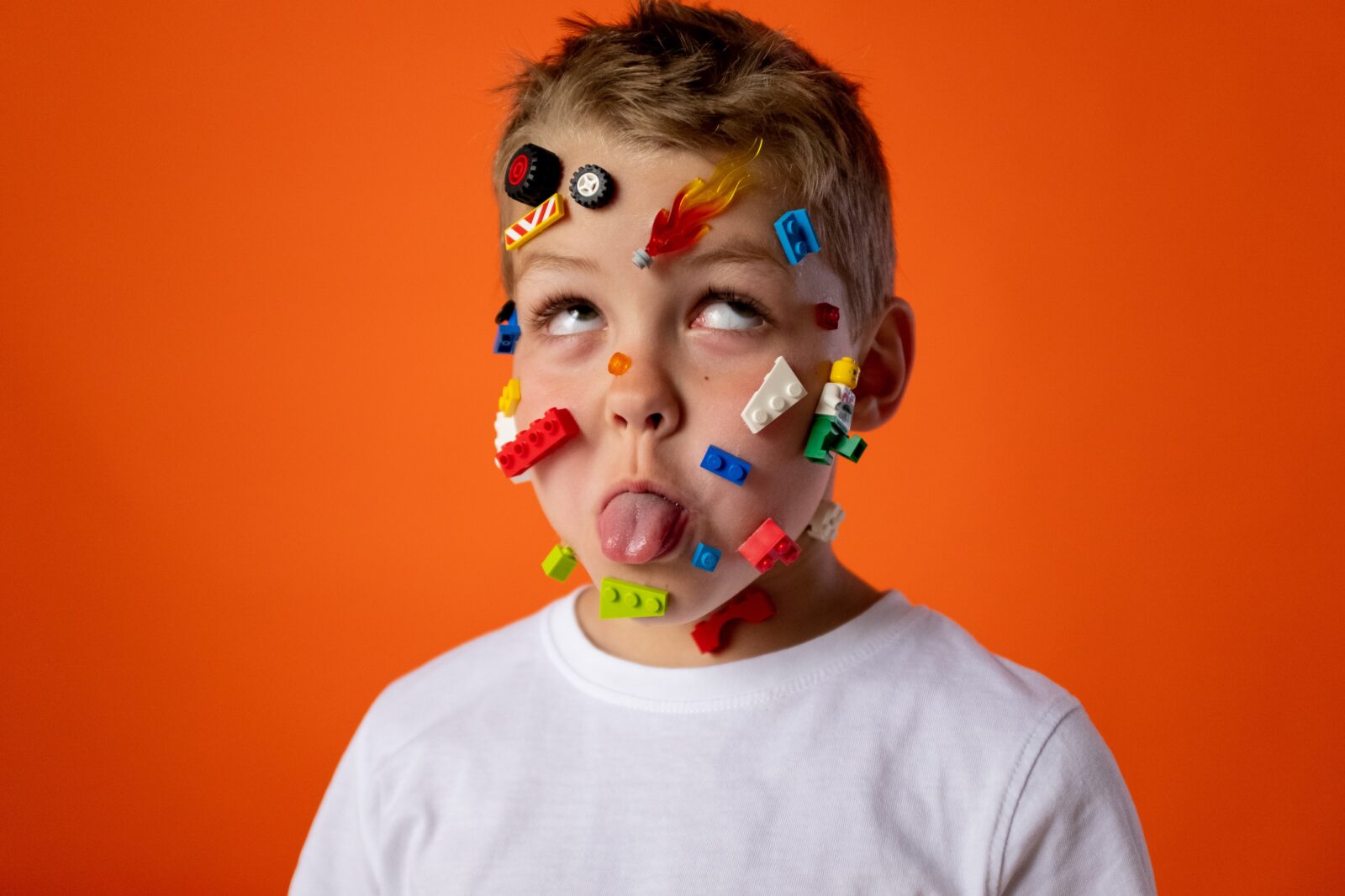 Legos stuck on to Child's face