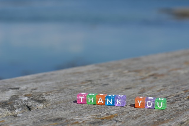 Letter blocks that say thank you